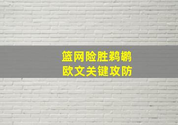 篮网险胜鹈鹕 欧文关键攻防